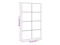Espejo de pared negro 50x80 cm rectangular hierro