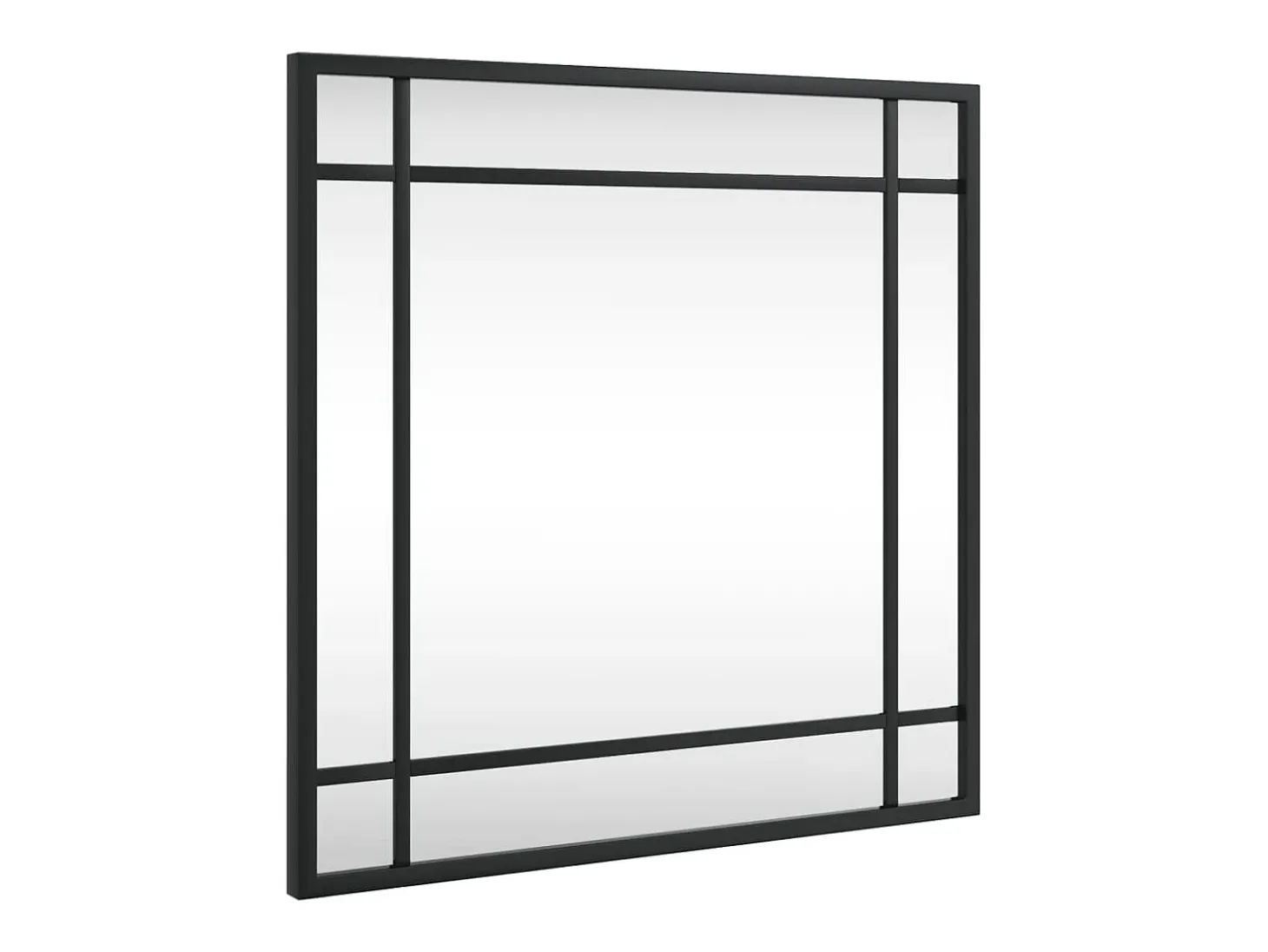 Espejo de pared negro 40x40 cm cuadrado de hierro