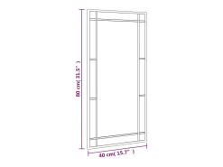Espejo de pared negro 40x80 cm rectangular hierro