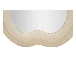 Espejo de pared o de pie diseño ondulado en terciopelo 60x160cm Miki - Crema