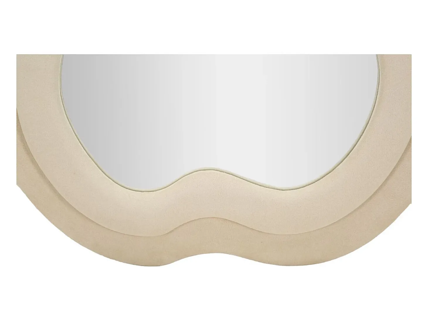 Espejo de pared o de pie diseño ondulado en terciopelo 60x160cm Miki - Crema