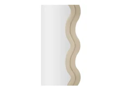Espejo de pared o de pie diseño ondulado en terciopelo 60x160cm Emily - Crema