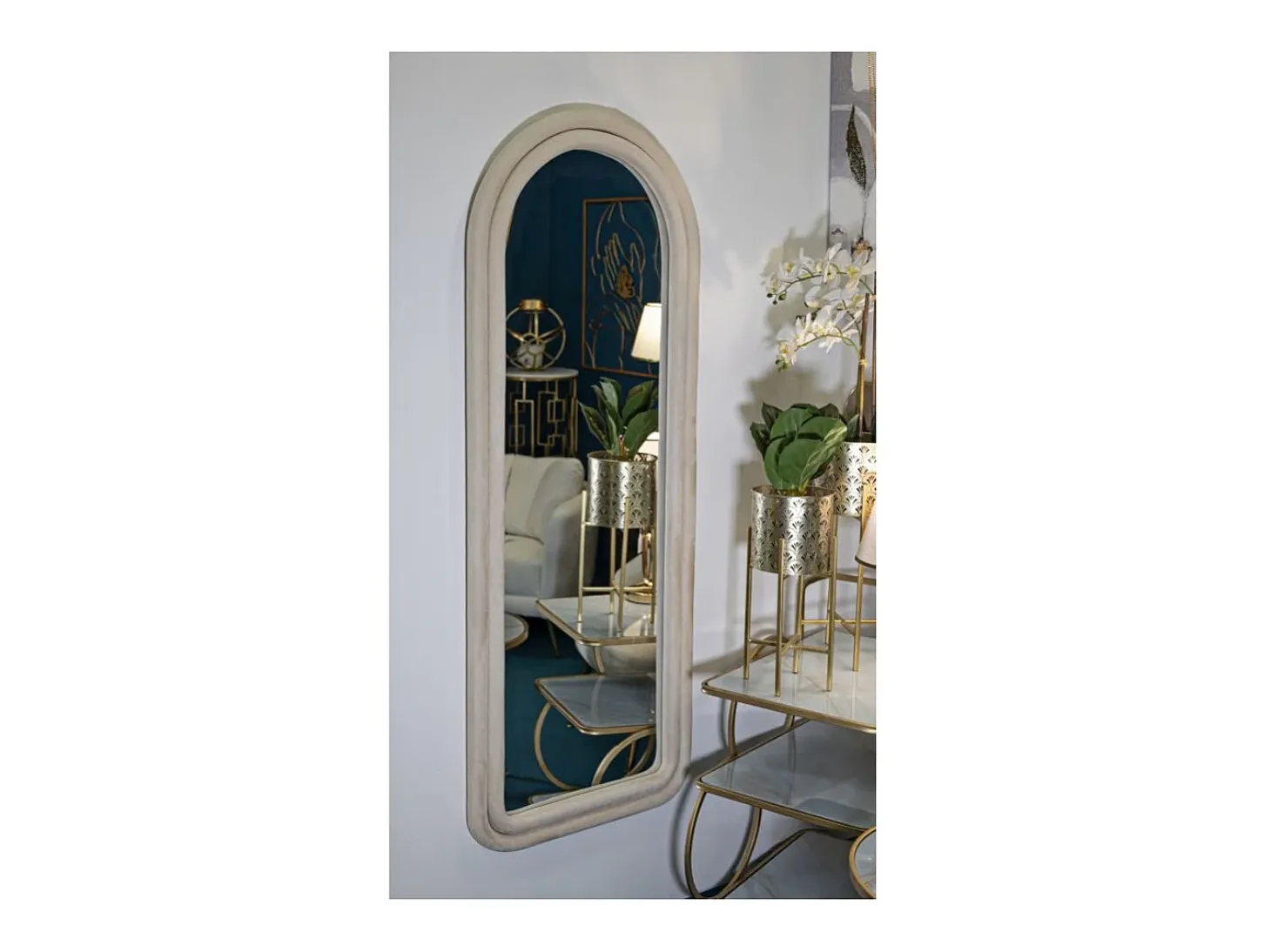 Espejo de pared o de suelo en arco de terciopelo 60x160cm Cloe