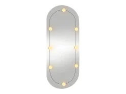Espejo de pared ovalado con luces LED vidrio 40x90 cm ES504298