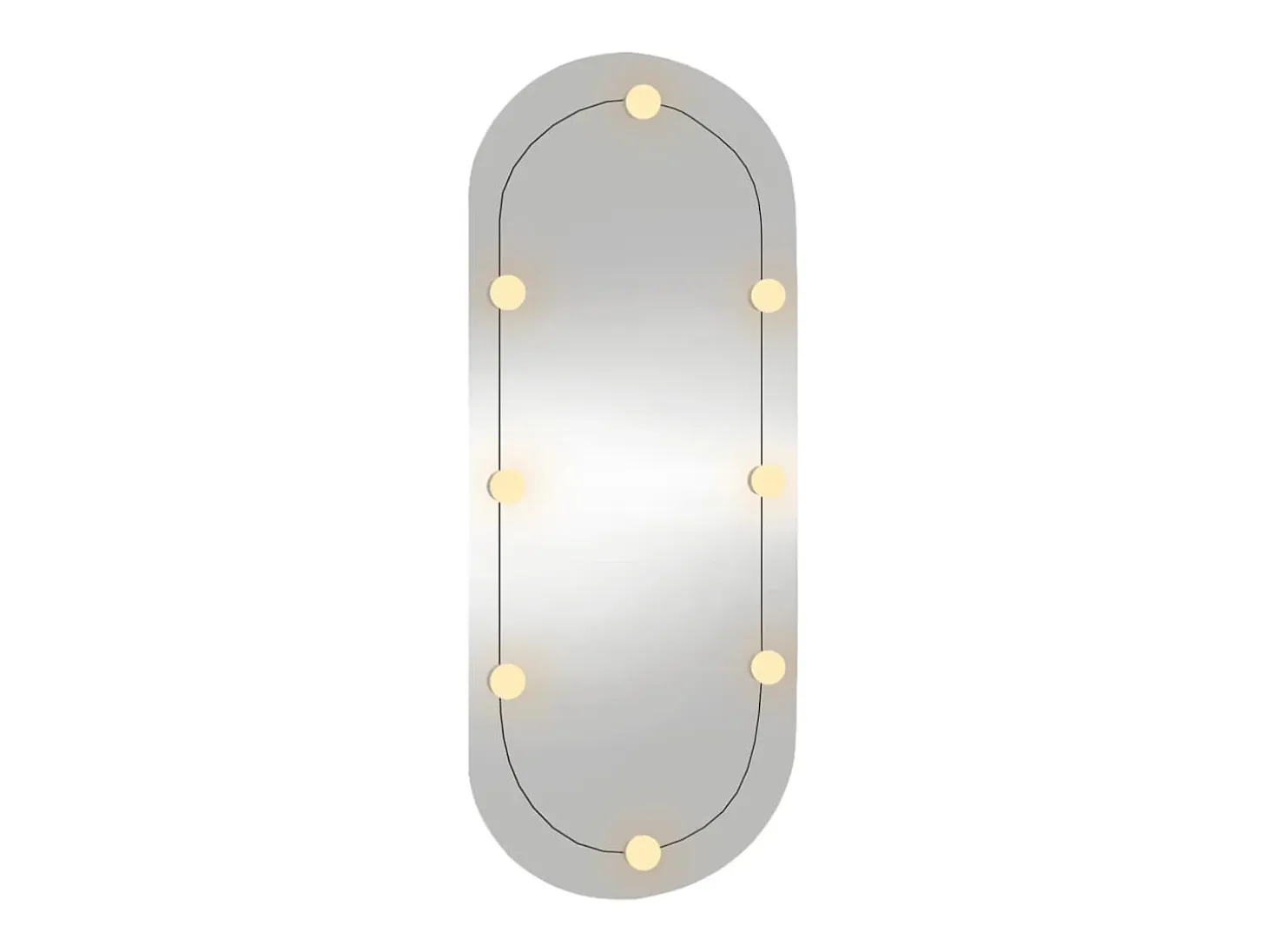 Espejo de pared ovalado con luces LED vidrio 40x90 cm ES504298