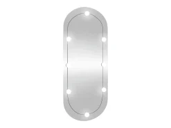 Espejo de pared ovalado con luces LED vidrio 40x90 cm ES504298