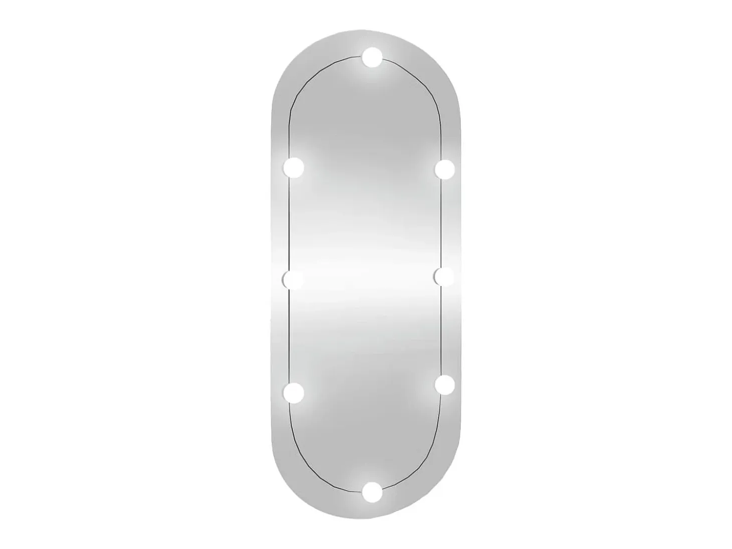 Espejo de pared ovalado con luces LED vidrio 40x90 cm ES504298