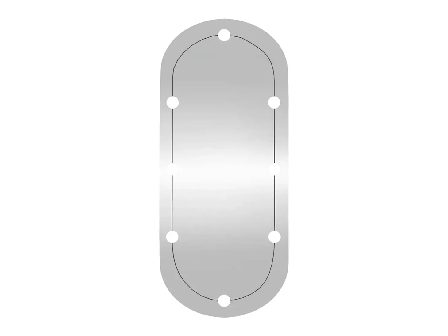Espejo de pared ovalado con luces LED vidrio 40x90 cm ES504298