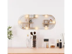 Espejo de pared ovalado con luces LED vidrio 20x50 cm ES595359