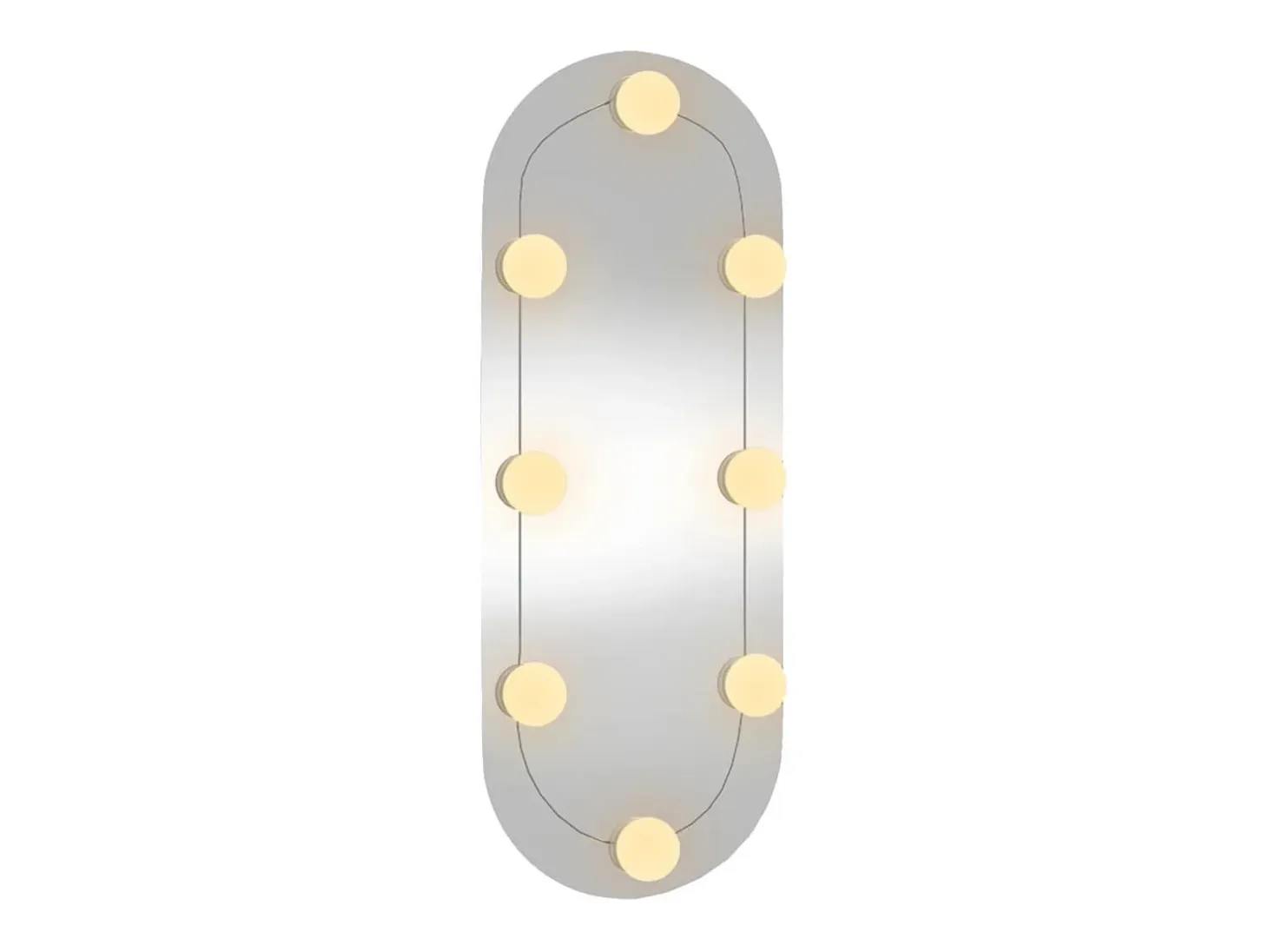 Espejo de pared ovalado con luces LED vidrio 20x50 cm ES595359