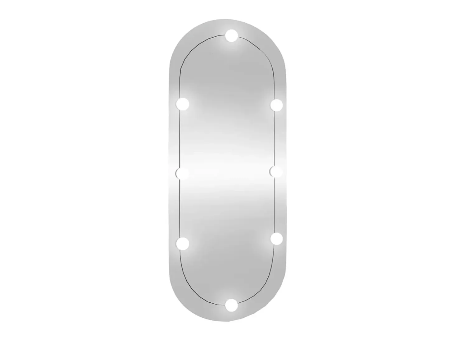 Espejo de pared ovalado con luces LED vidrio 25x60 cm ES884165