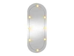 Espejo de pared ovalado con luces LED vidrio 25x60 cm ES884165