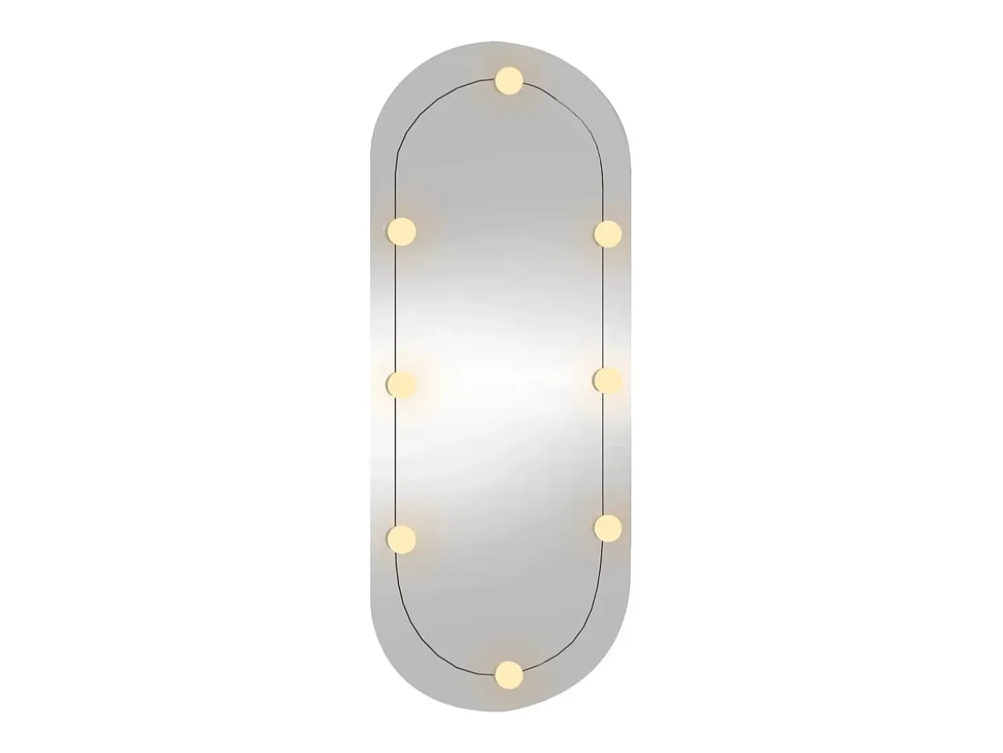 Espejo de pared ovalado con luces LED vidrio 25x60 cm ES884165