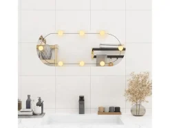 Espejo de pared ovalado con luces LED vidrio 30x70 cm ES683951