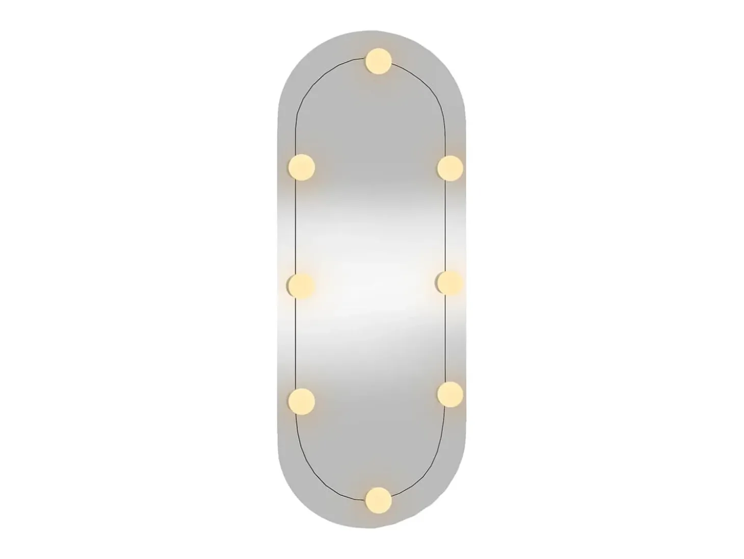 Espejo de pared ovalado con luces LED vidrio 30x70 cm ES683951