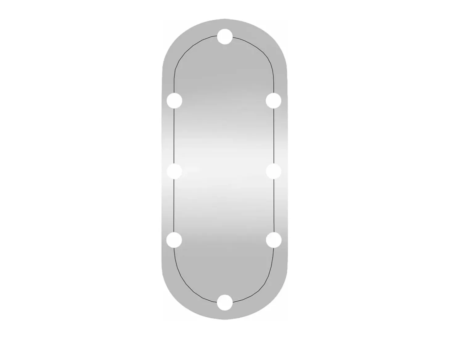 Espejo de pared ovalado con luces LED vidrio 30x70 cm ES683951
