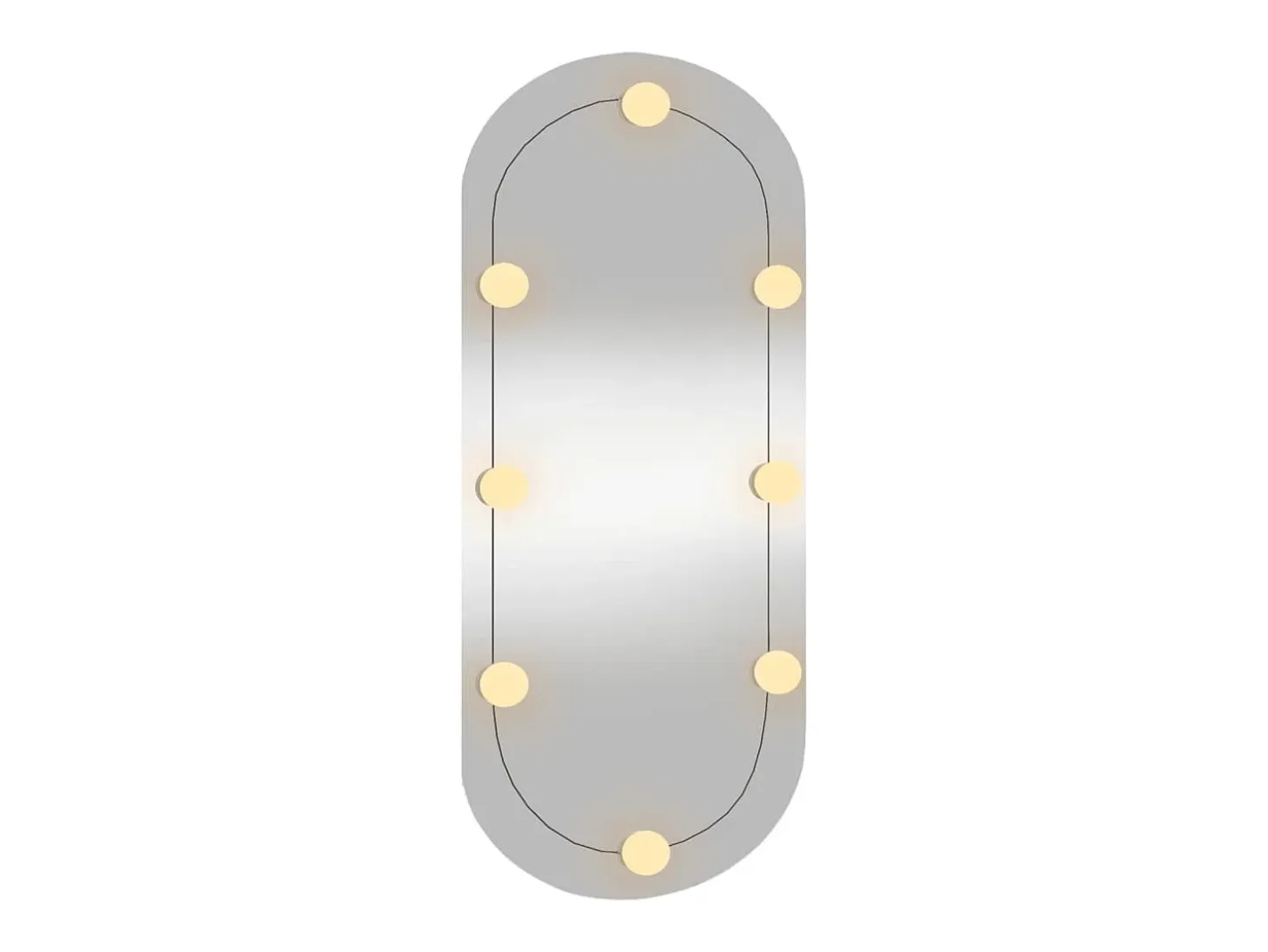 Espejo de pared ovalado con luces LED vidrio 35x80 cm ES608850