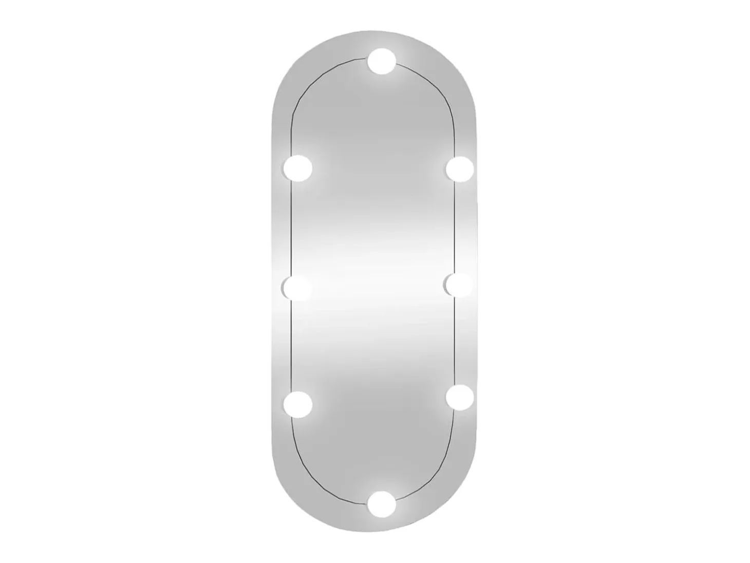 Espejo de pared ovalado con luces LED vidrio 35x80 cm ES608850