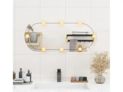 Espejo de pared ovalado con luces LED vidrio 35x80 cm ES608850