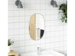 Espejo de pared plateado 50x35 cm