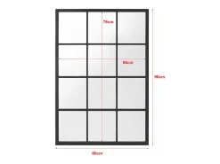 Espejo de pared rectangular 90 x 60 cm negro mate 03_0007900