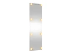 Espejo de pared rectangular con luces LED vidrio 30x100 cm ES866563