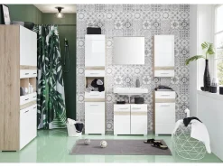 Espejo de pared rectangular Varok roble claro 60 cm
