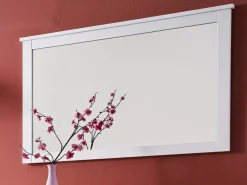 Espejo de pared rectangular de melamina blanca Leone