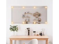 Espejo de pared rectangular con luces LED vidrio 50x100 cm ES802034