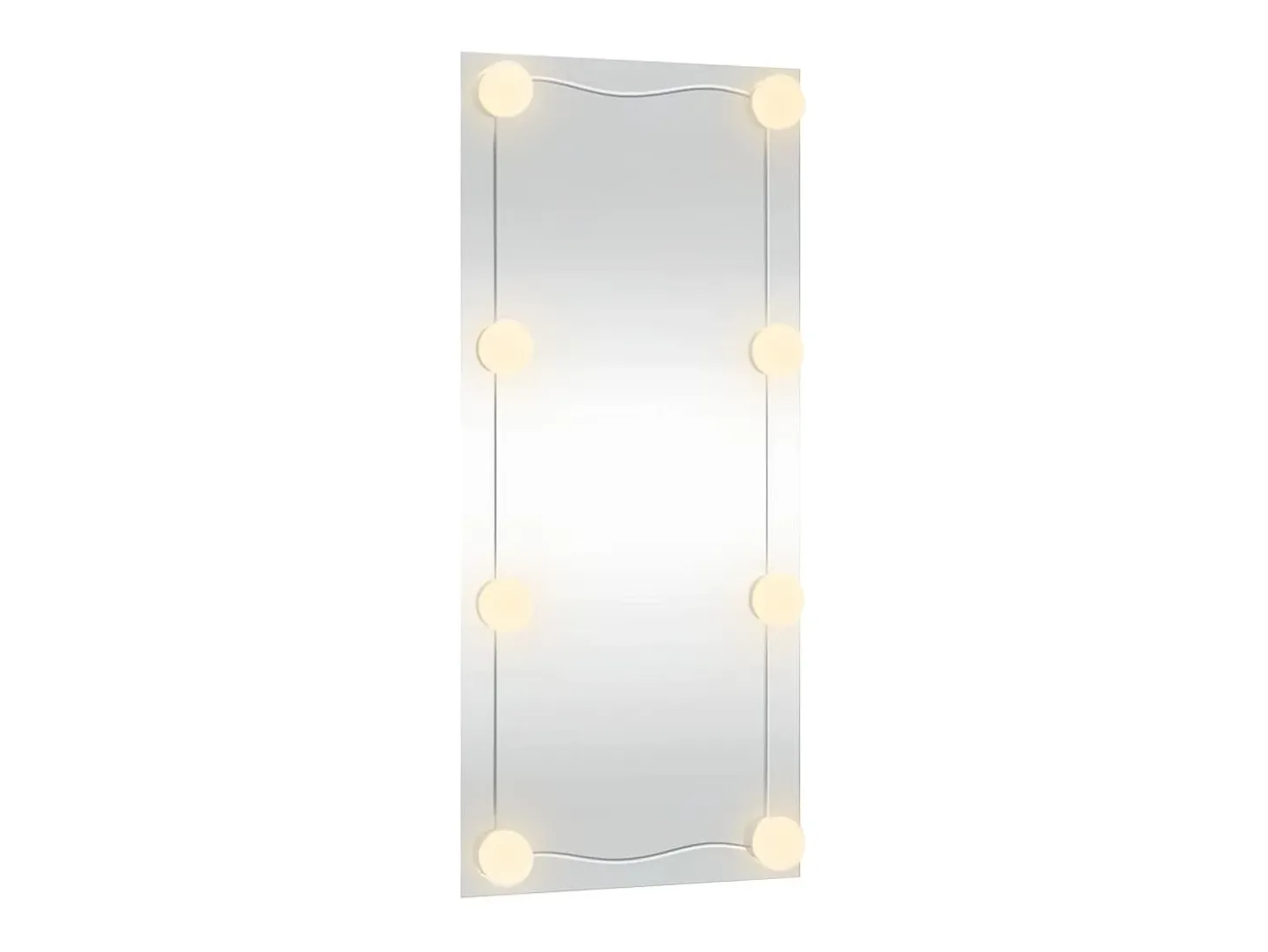 Espejo de pared rectangular con luces LED vidrio 30x80 cm ES898484