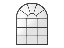 Espejo de pared redondo con forma de ventana 80 x 60 cm negro mate 03_0007958