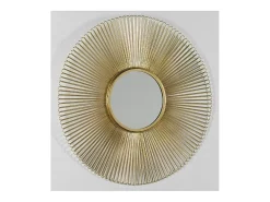 Espejo de pared redondo de metal dorado Rary 2