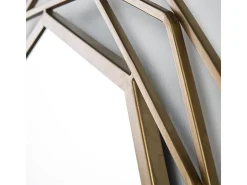 Espejo de pared redondo moderno KORZA de metal dorado – Ø 81 cm