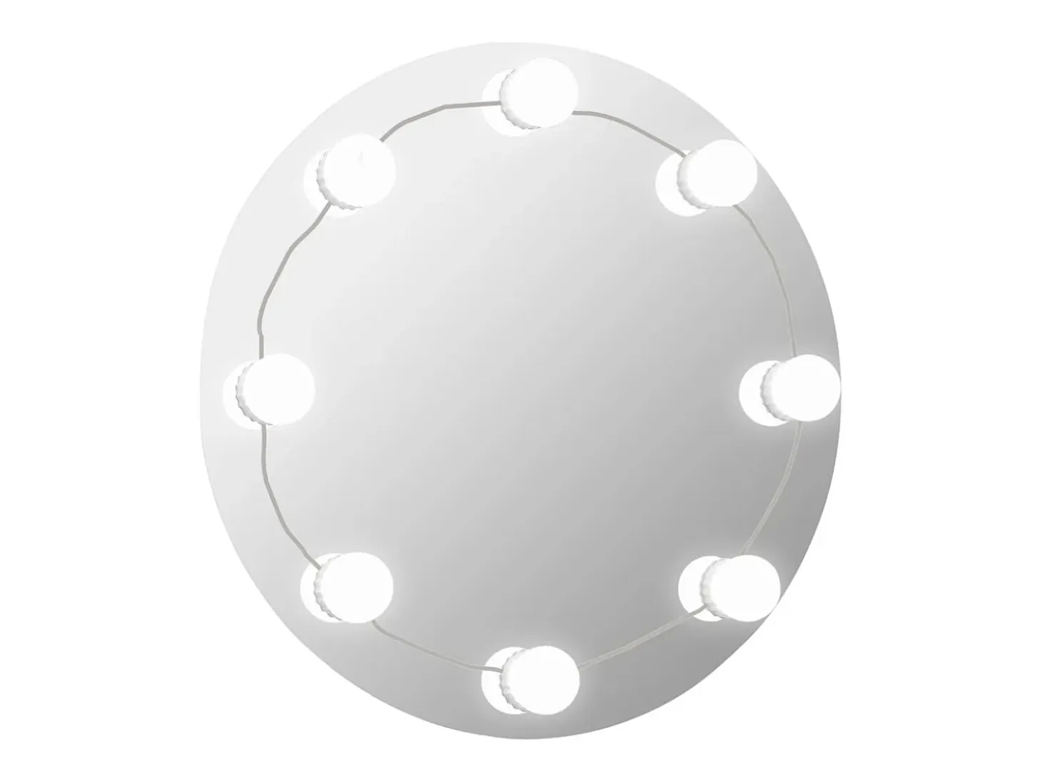 Espejo de pared sin marco con luces LED redondo de vidrio ES564443