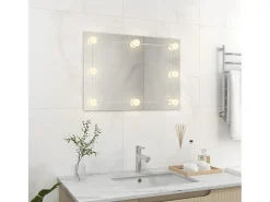 Espejo de pared sin marco con luces LED rectangular de vidrio ES171337