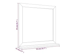 Espejo de pared 55x55 cm Madera maciza de nogal