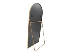Espejo de pie - Marco de metal - 180 x 80 cm - Arqueado - Para salón o vestidor - Dorado