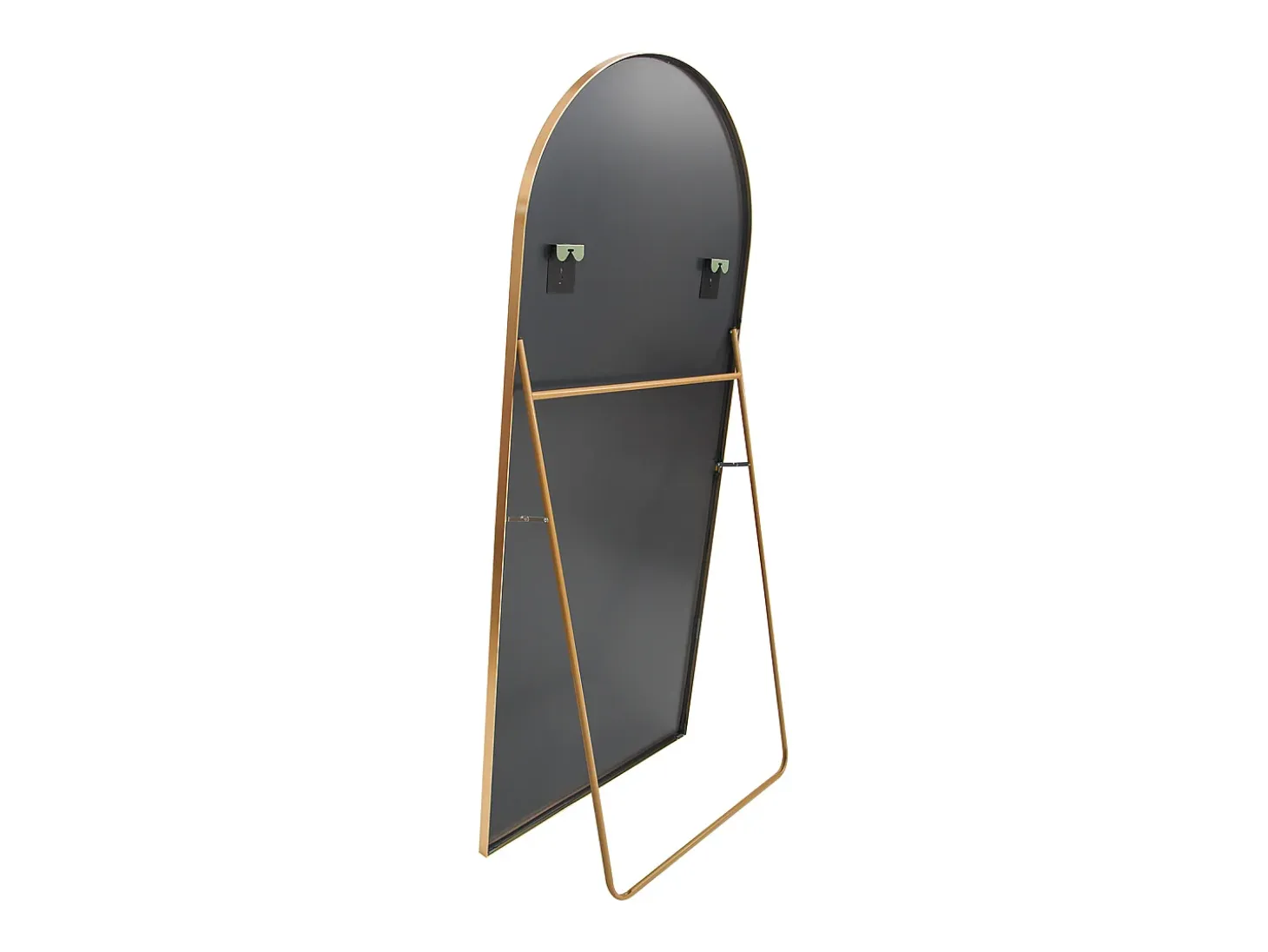 Espejo de pie - Marco de metal - 180 x 80 cm - Arqueado - Para salón o vestidor - Dorado