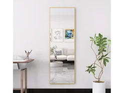 Espejo de pie - Marco de metal - 162 x 53 cm - Ángulo de inclinación ajustable - Para salón o vestidor
