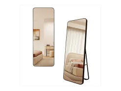 Espejo de pie 45 x 155 cm - Bordes redondeados - Negro
