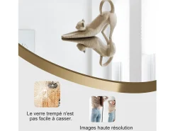 Espejo de pie arqueado 177×77 cm con marco dorado – Diseño elegante y vintage, versátil (colgar o colocar)