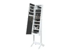 Espejo de pie blanco con LED blanco 34x37x146 cm