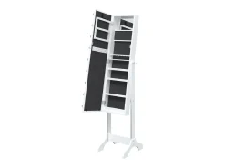 Espejo de pie blanco con LED blanco 34x37x146 cm