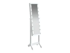 Espejo de pie blanco con LED blanco 34x37x146 cm
