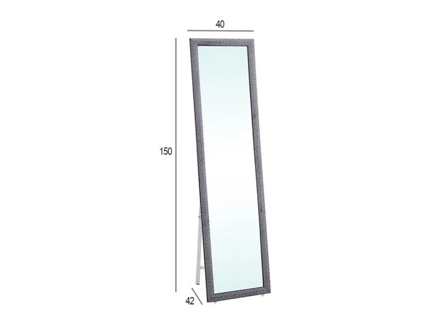 Espejo de pie Cardiff negro 146,5x38,5x30,5 cm
