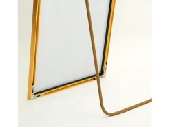 Espejo de pie de 140 x 40 cm, marco de aluminio dorado, espejo de pared moderno para colocar de pie o colgar