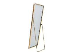 Espejo de pie de 140 x 40 cm, marco de aluminio dorado, espejo de pared moderno para colocar de pie o colgar