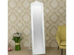 Espejo de pie estilo barroco 160x40 cm Blanco
