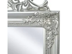 Espejo de pie estilo barroco 160x40 cm Plata