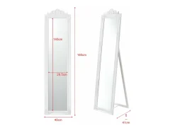 Espejo de pie inclinable 160 x 40 cm blanco mate 03_0007961